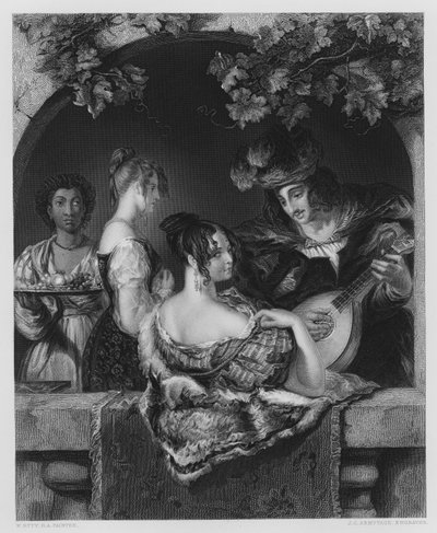 ヴァーノンギャラリーの写真からのバルコニー 作： William Etty
